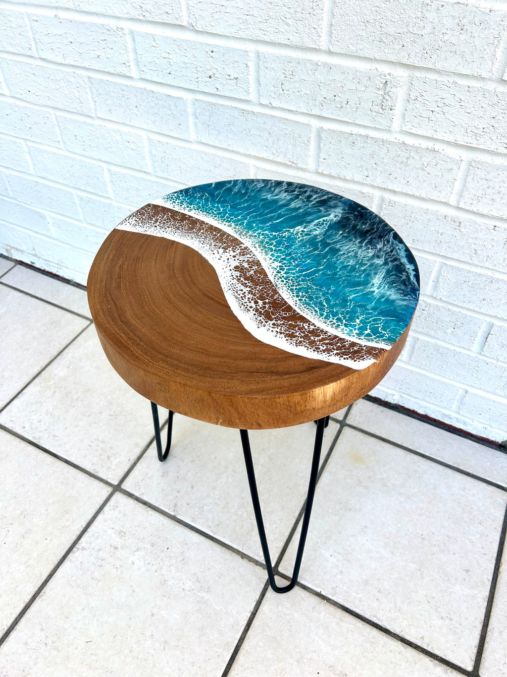 Mango Wood Side Table with Iron Legs