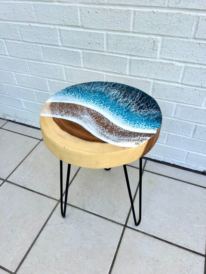 Mango Wood Side Table with Iron Legs