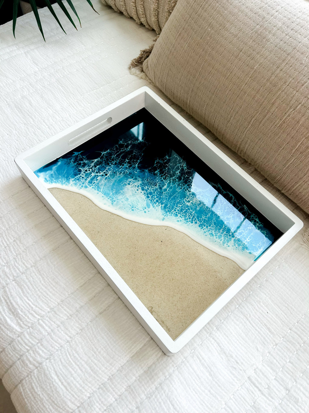White Tray with Local Sand 12x16