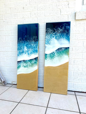 Set of 2 12x36 Canvases with Local Sand