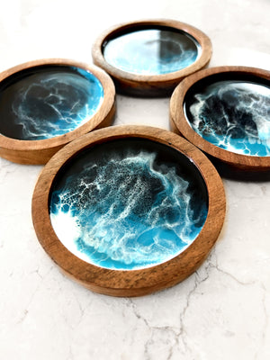 Set of 4 Koa Wood Coasters