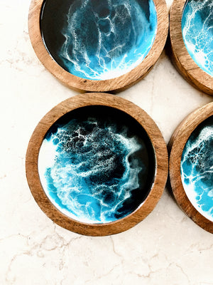 Set of 4 Koa Wood Coasters