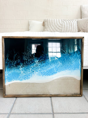 21x28 Driftwood Framed Canvas with Local Sand